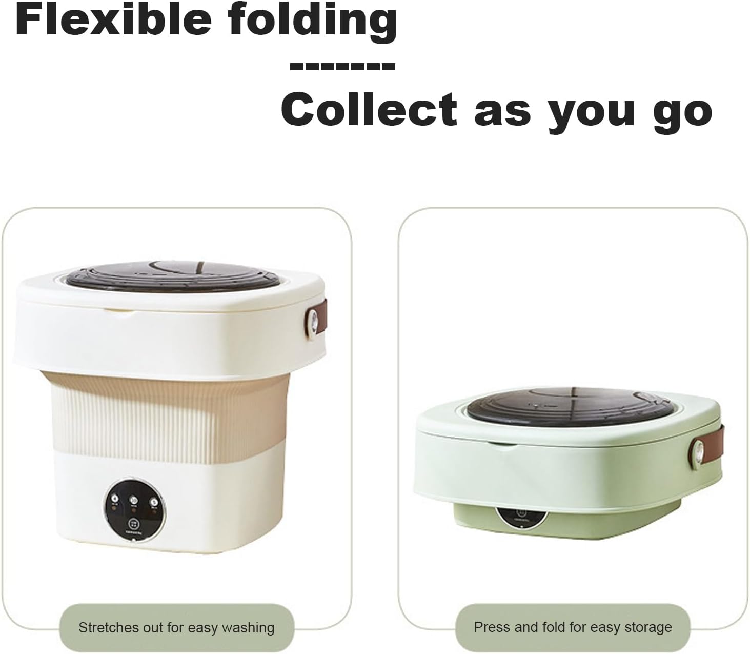 WHYATT Portable Mini Folding Washing Machine, Folding,4.5L Deep Cleaning, Suitable for Apartments, Dormitories, Camping