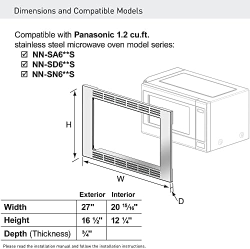 Panasonic NN-TK621SS 27-inch Trim Kit for 1.2 cu ft Microwave Ovens, 1.2cft, Stainless Steel