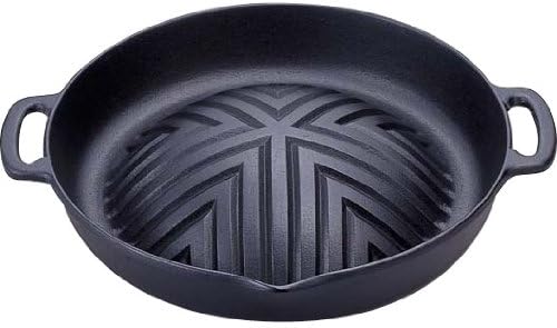 Iwachu 23005 Yakiniku Genghis Khan Pot, Black Baking, Inner Diameter 11.2 inches (28.5 cm), For Direct Fire, Nambu Ironware