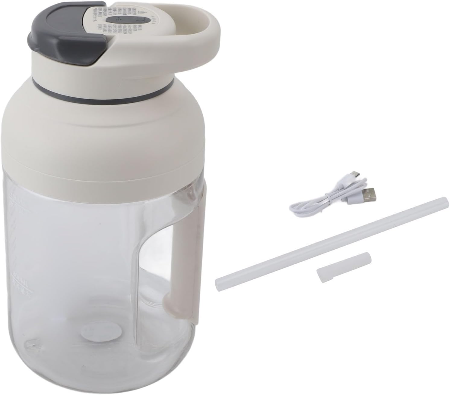 Diydeg Portable Juicer, 800ml Blender Cup, Portable Blender with 3000mAh Battery, Ergonomic Handle, Blender for Home, Sports, Office, and Travel (Gray)