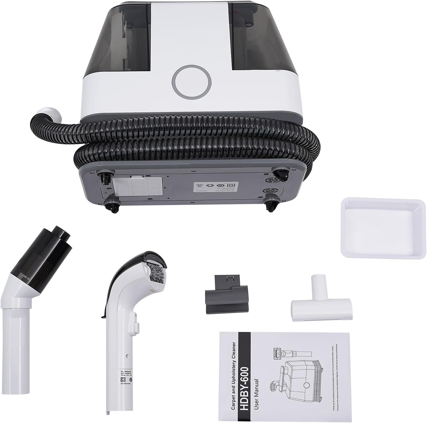 Cleaner Machine 450W 1000rpm Brush Speed Portable Carpet Couch Deep Cleaner 15kpa suction power Handheld Rug Spot Cleaner Small Extractor Vacuum Handheld Carpet & Upholstery Cleaner Machine