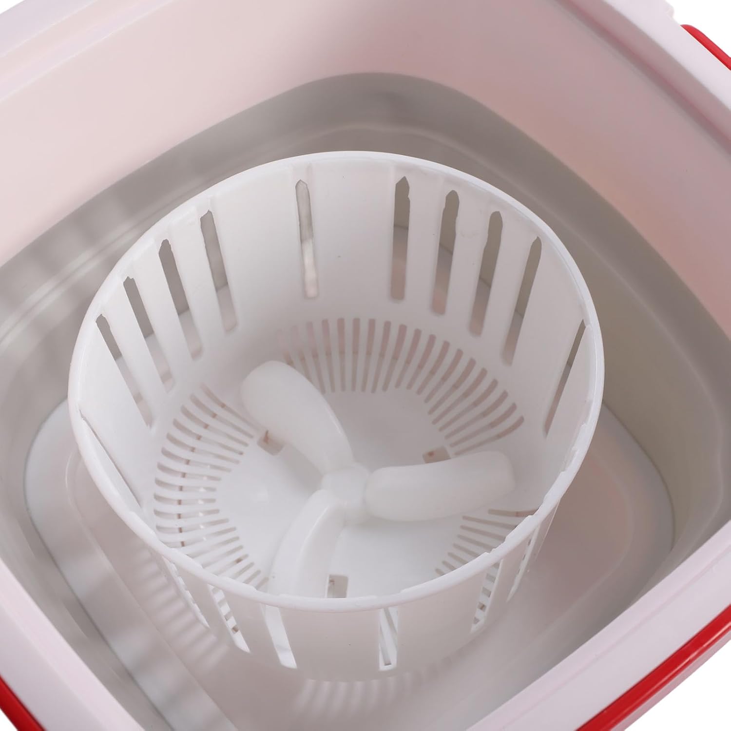 Portable Washing Machine 6L TPR Negative Ion Mini Laundry Bucket Washer with Powerful and Rinsing Functions, Foldable Design for RV Travel Apartment, Suitable for Socks, (Pink)