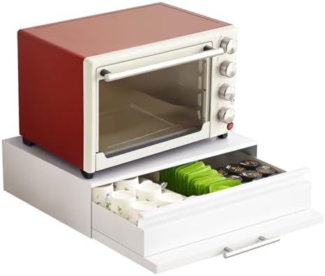 Kitchen Countertop Organizer Appliance Stand with Pull-Out Drawers & Shelves, Carbon Steel Kitchen Organizers and Storage for Microwave Oven Coffee Maker & Small Appliances