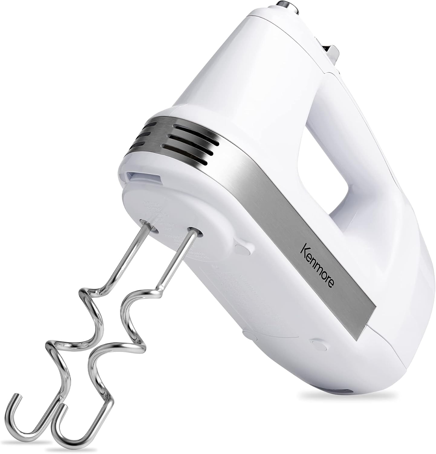 Kenmore Hand Mixer – 5 Speed Handheld Blender, Electric Egg Beater, Whisk, Dough Hooks, Storage Case, Turbo Boost for Cake Mix, Baking, Retractable Cord, Kitchen Appliances