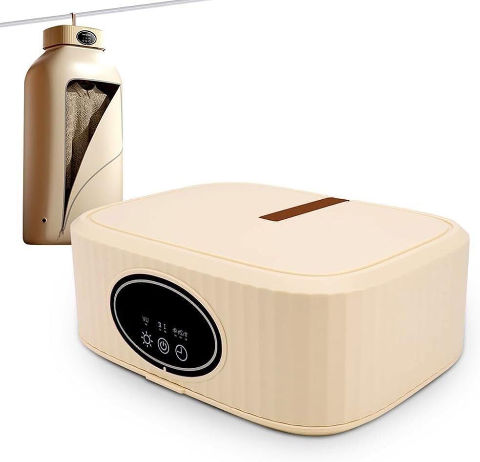 Hanging Dryer With Timer, Foldable Clothes Dryer, Household Small Dryer, Dormitory Travel Portable Air Dryer, Multi-functional Compact Dryer(Khaki)