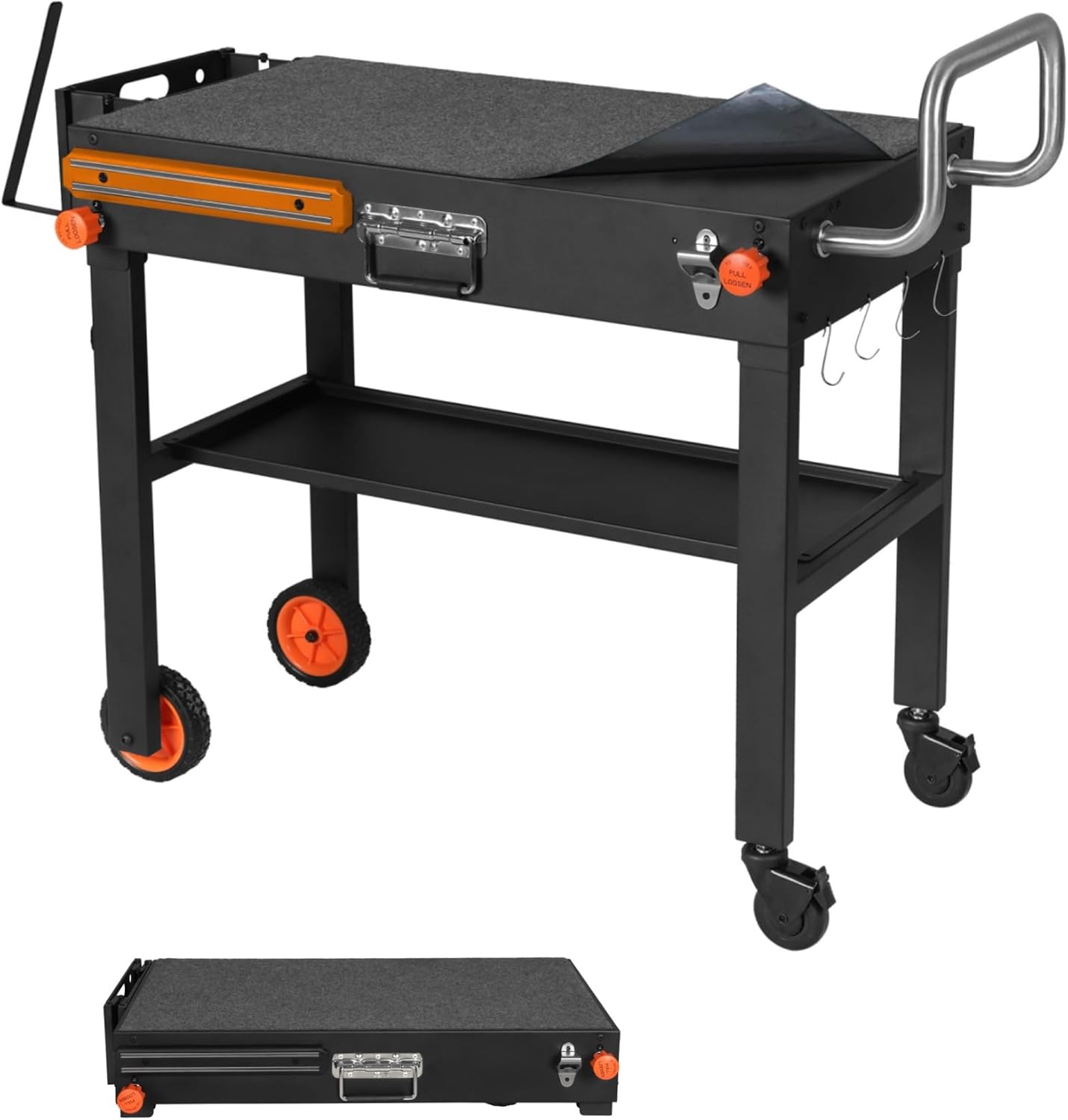 Grill Table For Blackstone Griddle 22 and 17 Inch, Grill Carts Outdoor With Wheels, Used for Weber And Ninja, Foldable Quickly Blackstone Stand Suitable for Travel/Camping And Outdoor Meals
