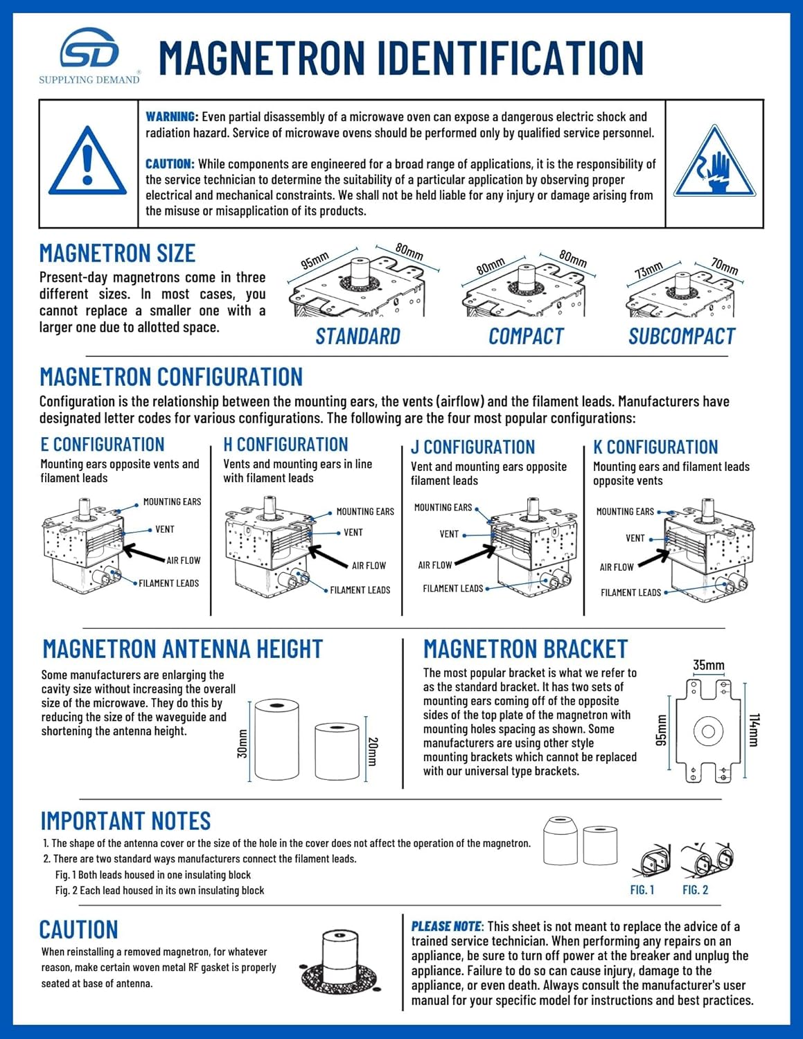 Supplying Demand 5304467693 75304467693 Microwave Magnetron Replacement Model Specific Not Universal
