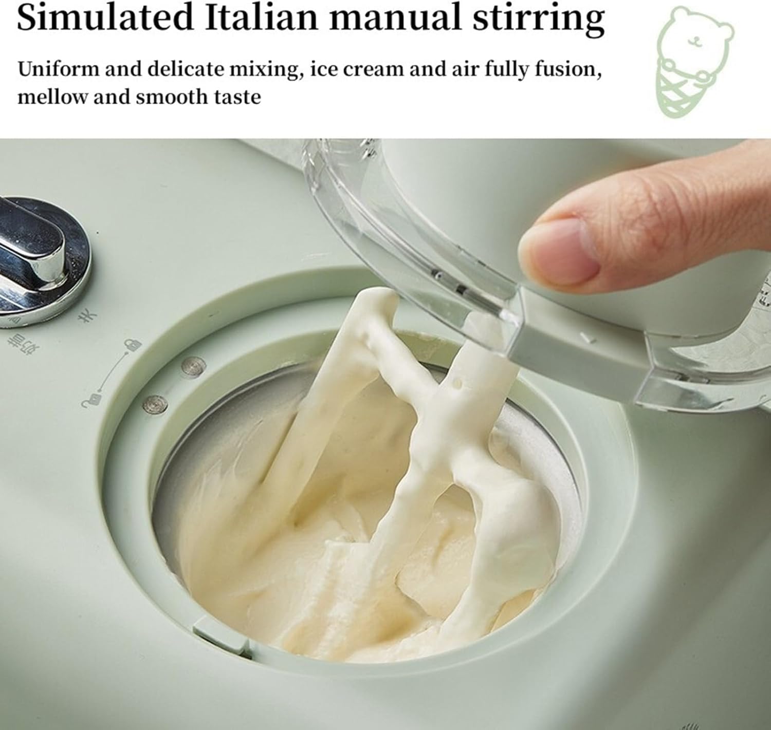 Ice Cream Maker Ice Cream Machine Household Small Automatic Children Fruit Ice Cream Machine One Key Refrigeration Simple Knob Operation Table Top Ice Cream Machine，Fun Kitchen Appliance