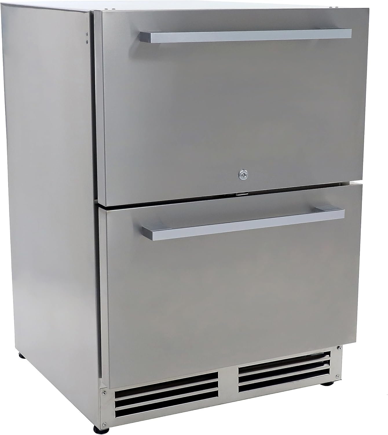 Undercounter Refrigerator with 2 Slide Out Drawers, Built-In or Freestanding Installation, Stainless Steel Construction for Indoor or Outdoor Use, 5.2 Cu. Ft., MEtallic