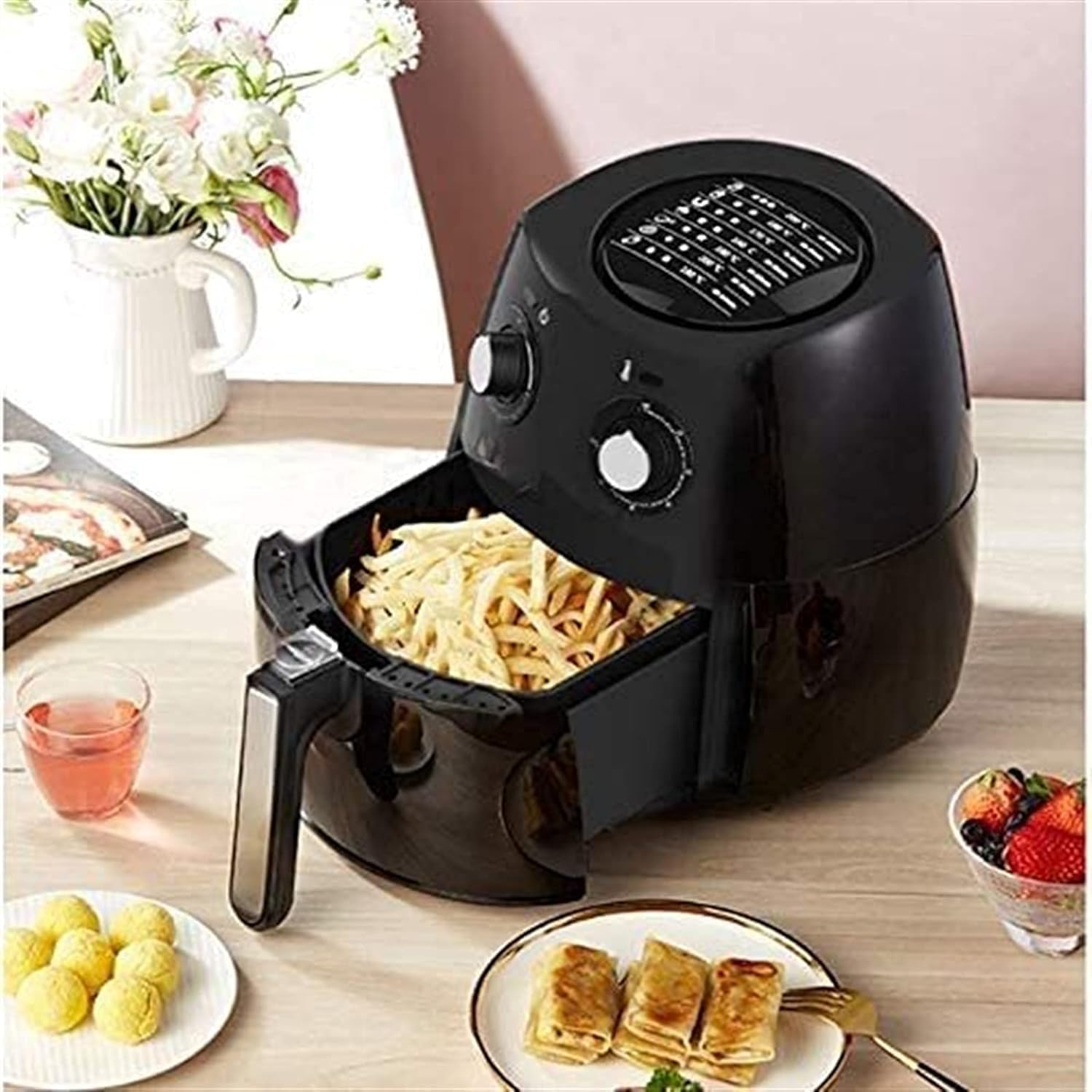 oven mini oven air fryer oven Small Air Fryer, Air Fryer for Home Use 1230W Hot Air Fryer with Timer Temperature Control Dishwasher Safe Userfriendly Design Air Fryer Every Family Small Air Fryer Ov