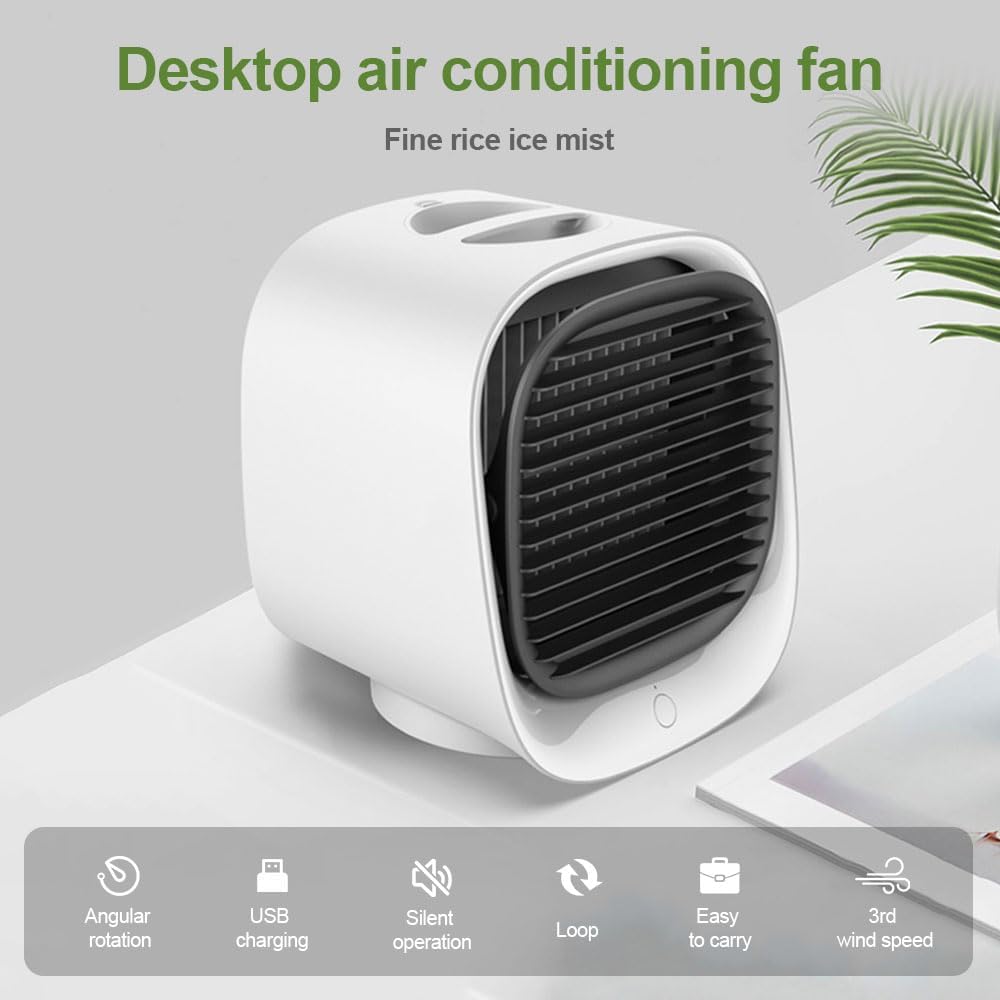 Oribreeze Air Conditioning,Mini Portable Rechargeable Desktop Air Cooler with 3 Wind Speed,Multifunctional Low Noise Air Conditioner for Office,Bedroom,Shcool /1670