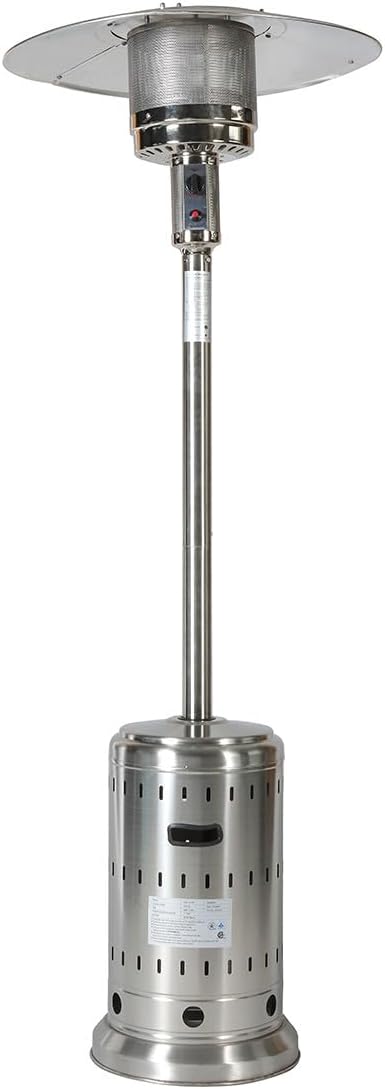 Outdoor Heaters for Patio Stainless Steel Propane Patio Heater with Wheels Triple Safety Shutoff Adjustable Heat - Alternative to Smokeless Fire Pits for Outside