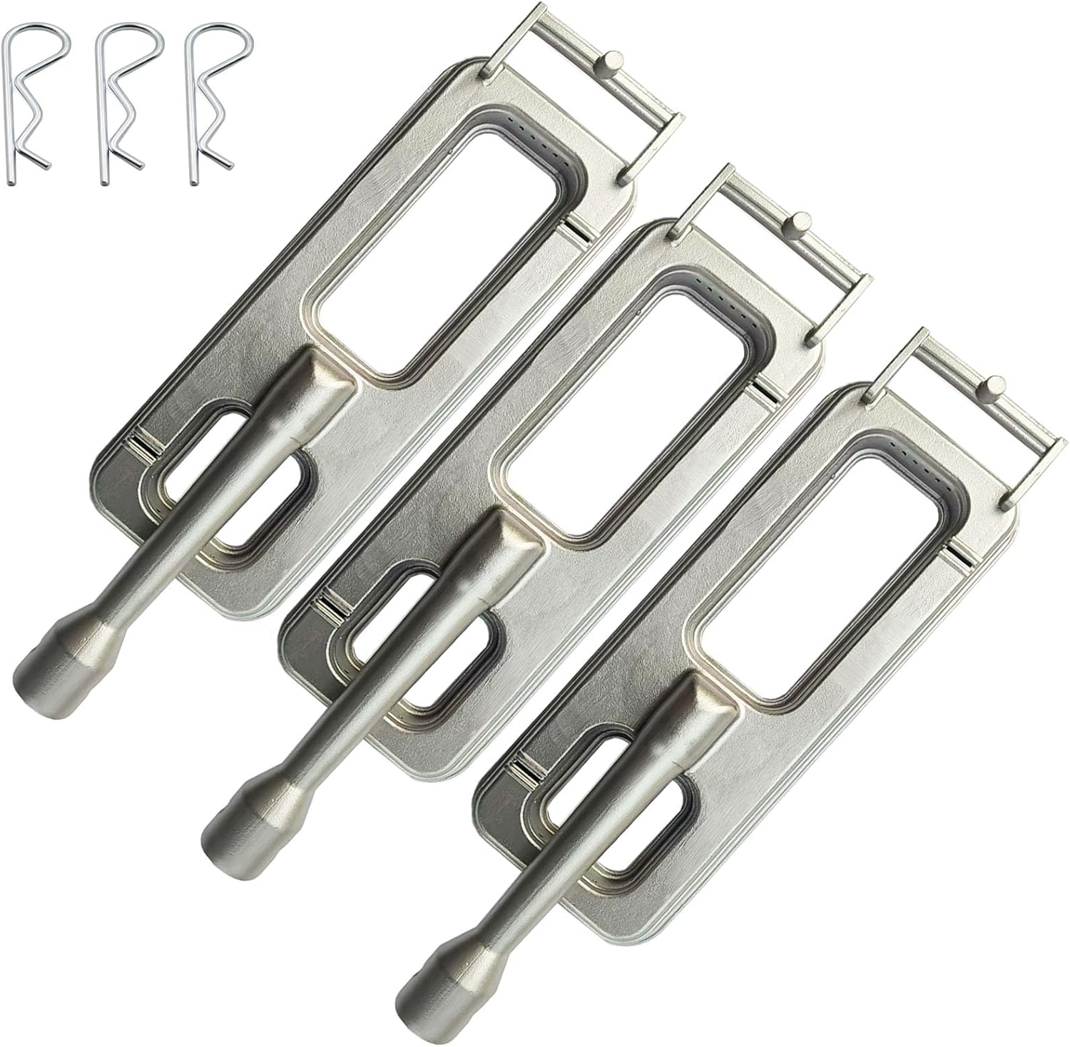 HONSIN Cast Stainless Steel 304 Grill Replacement Burner Parts for CISC, Fits for Coyote Members Mark Bakers Chef Grand Hall BBQ Grills 608SB, Monarch-04A 04B，15 3/4 x 4 3/4 in (3 Pack)