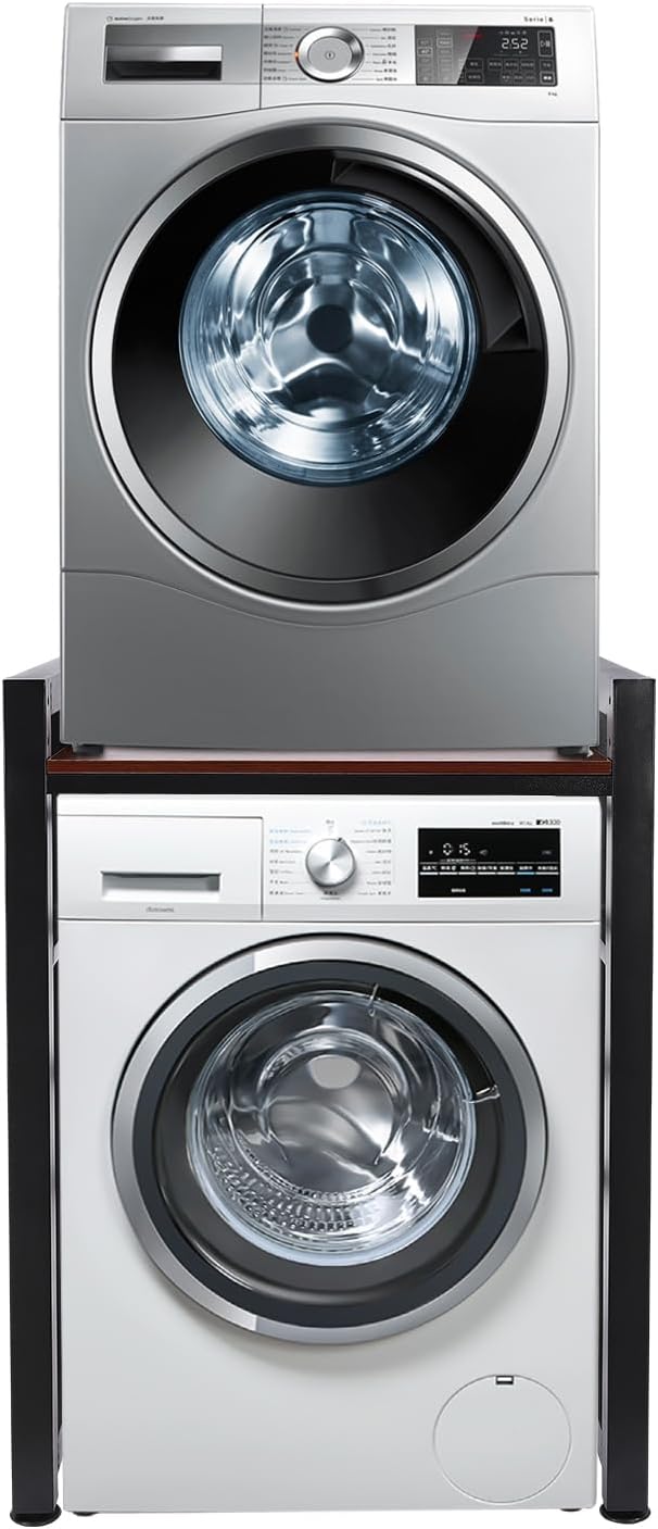 JOMCYDM Washer Dryer Stacking Rack Stand Over Washer & Dryer Shelves Height Adjustable Space Saver Organizer Rack for Bathroom Laundry Room