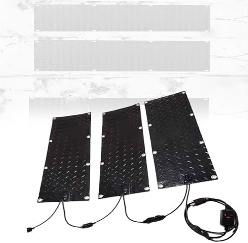 Heated Snow Melting Mats for Entrances, No-Slip Heating Stair Mats with 5ft Power Cord, Outdoor Mats for Winter Snow Removal, 3 Pieces-10 * 30in/25.4 * 76.2cm