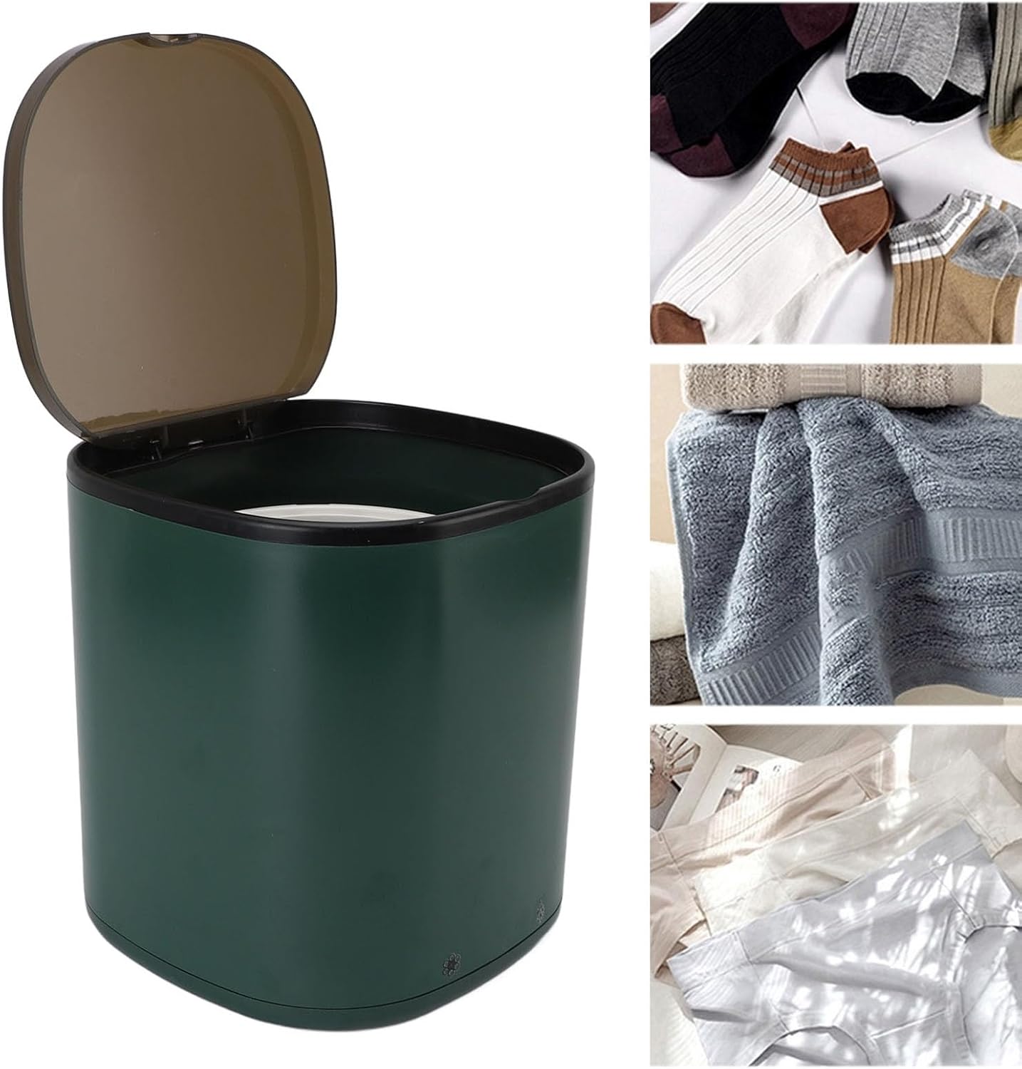 Zunate Portable Mini Washing Machine with Blue Light and Drain Basket for Underwear Baby Clothes Socks, Compact Laundry Washer for Apartment Dorm Travel Use (Green)