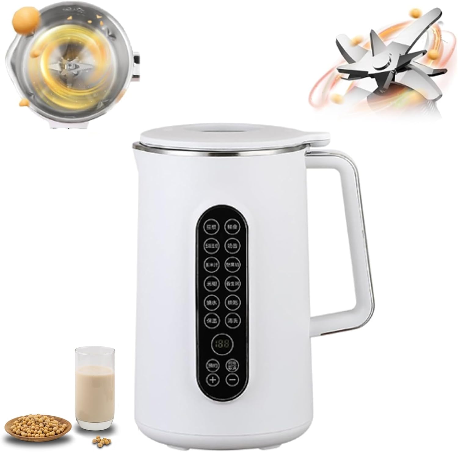 Mylk Machine,Mylk Nut Milk Maker Machine,12 Functions And 53oz Large Capacity,8 in 1 Automatic Nut Milk Maker Blender,Wall Breaker,Soybean Milk Machine with 12h Delay Start/Keep Warm/Auto Clean (1pcs)