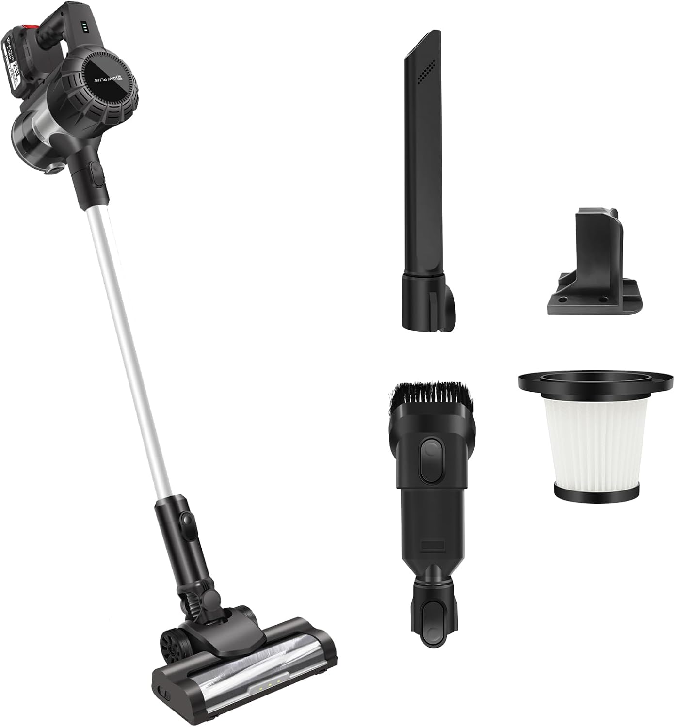 Powerful Lightweight Vacuum Cleaner, Cordless Stick Vacuums with Headlights, Electric Brooms Tool Kit for Carpet, Hard Floor, Pet Hair (Vacuum Cleaner 1PCS Battery)