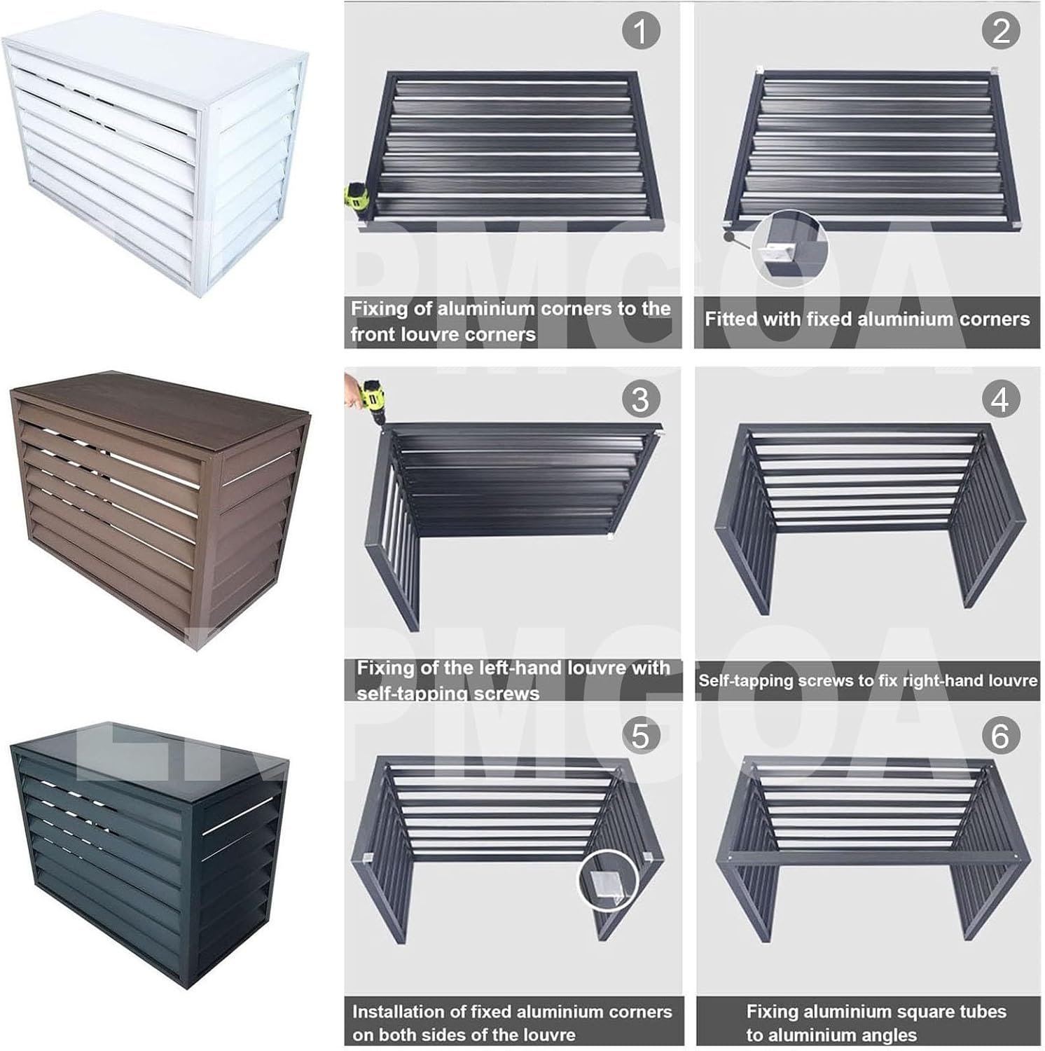 Air Conditioning Cover Aluminum, Covers Air Conditioning for Exterior Unit, Suitable for All Weather, Noise reducing(White,110cm)