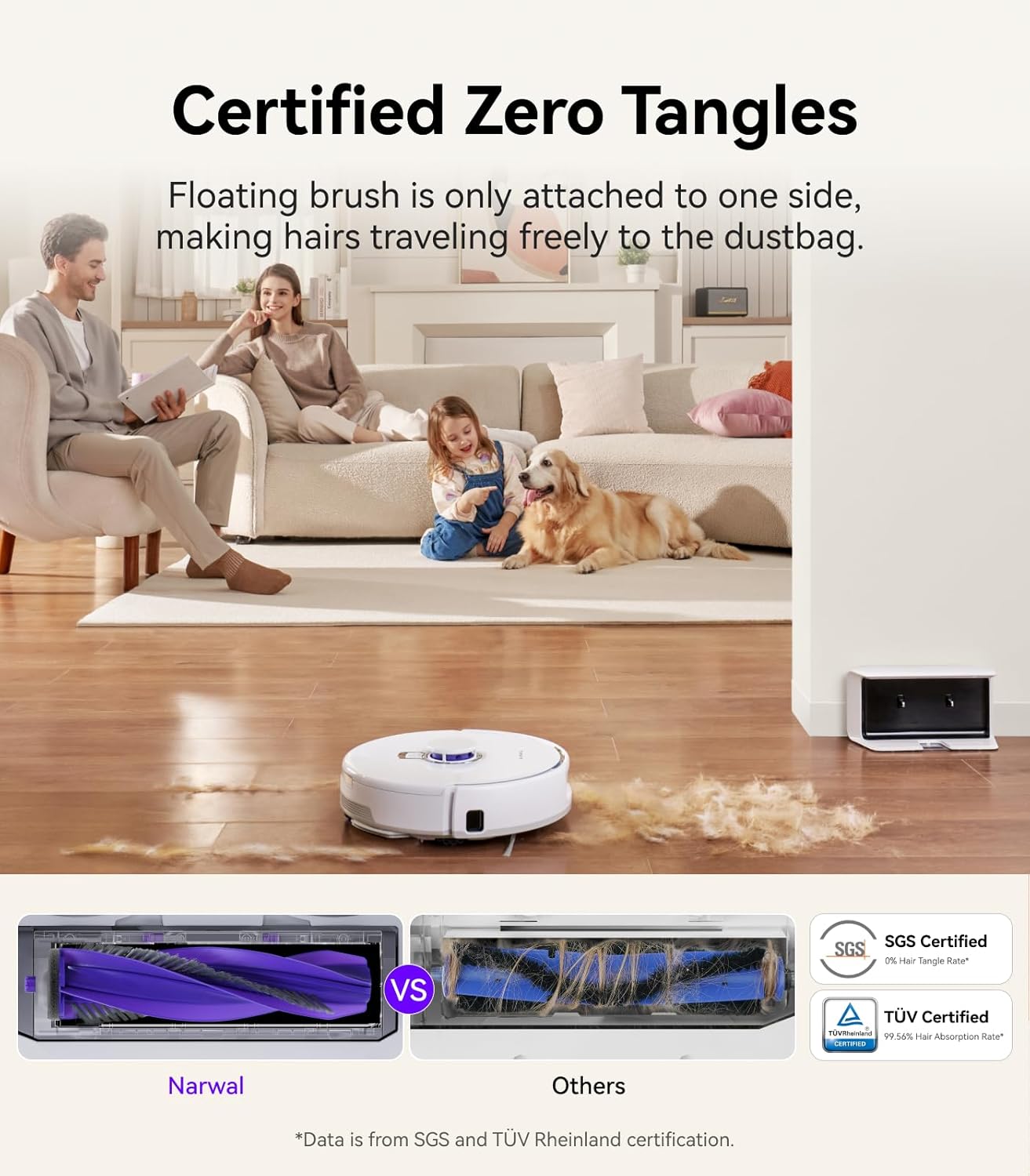 Narwal Freo X Plus Robot Vacuum and Mop, 7-Week Dust Storage, 7800Pa Suction, Zero Tangles, Tri-Laser Obstacle Avoidance, LiDAR Navigation, Self Vacuum Cleaner for Pet Hair, Hard Floor, Carpet