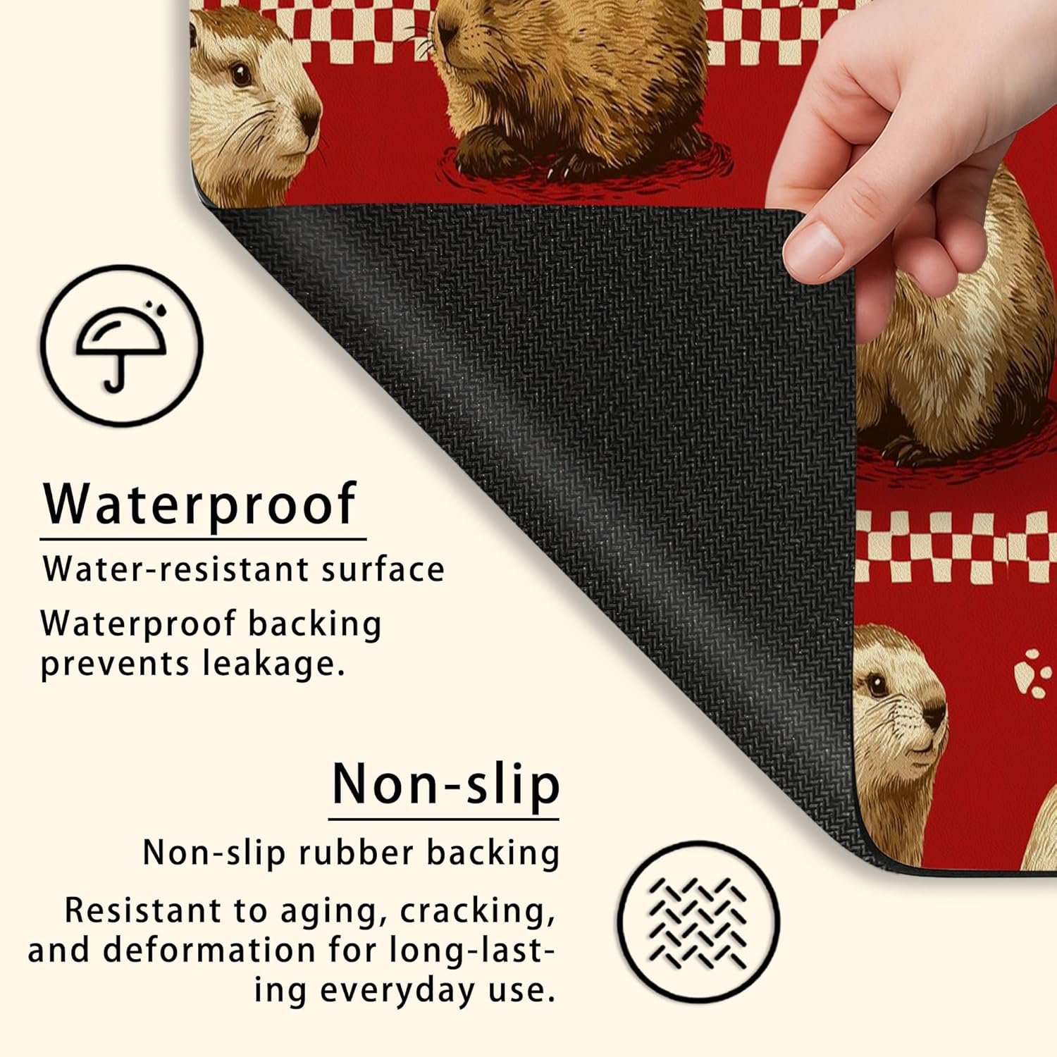 Guinea Pig Washer Dryer Top Protector Mat, Vintage Animal Pattern Laundry Machine Dust Covers, Rustic Rubber Anti-slip Waterproof Washer And Dryer Mats for Home 24x24 Inch