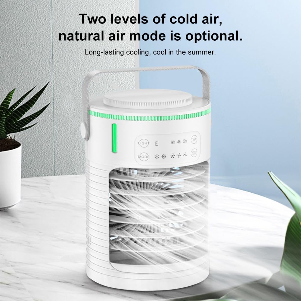 ele ELEOPTION Portable Air Conditioners with 3 Speeds Mini Ac Unit for Bedroom Air Cooler for Room Car Ac for Outdoor Camping Small Desktop Cooling Fan