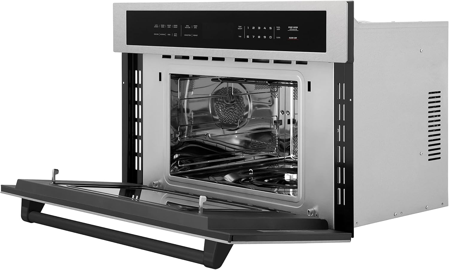 ZLINE Autograph Edition 30 in. 1.6 cu ft. Built-in Convection Microwave Oven in Satin Stainless Steel and Matte Black Accents (MWOZ-30-SS-MB)