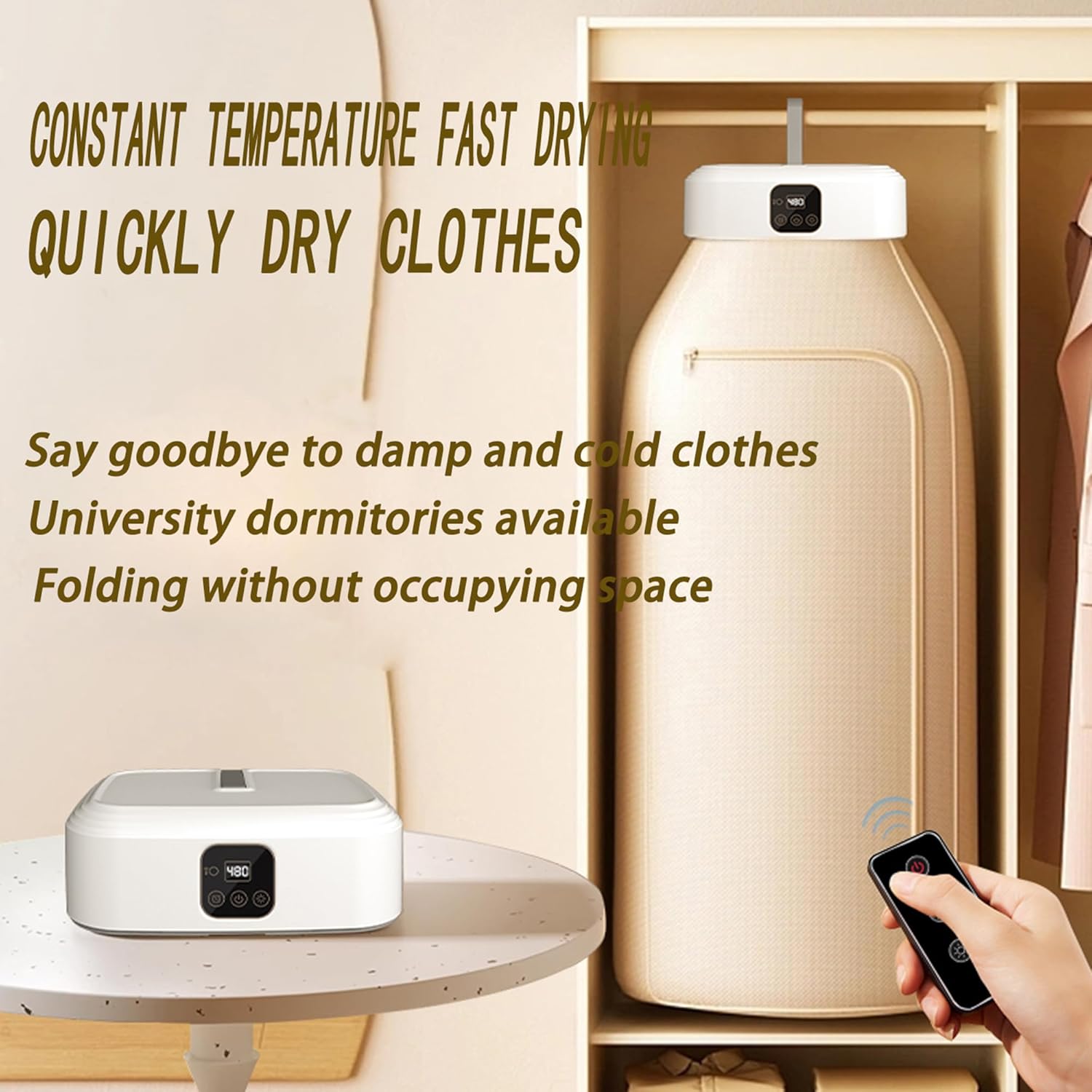 Upgraded Portable Clothes Dryer,Portable Dryer for Apartment RV Family Trip,Compact Foldable Mini Electric Laundry Dryer Machine with Dryer Bag，Compact Electric Dryer for Light Clothing, ETC