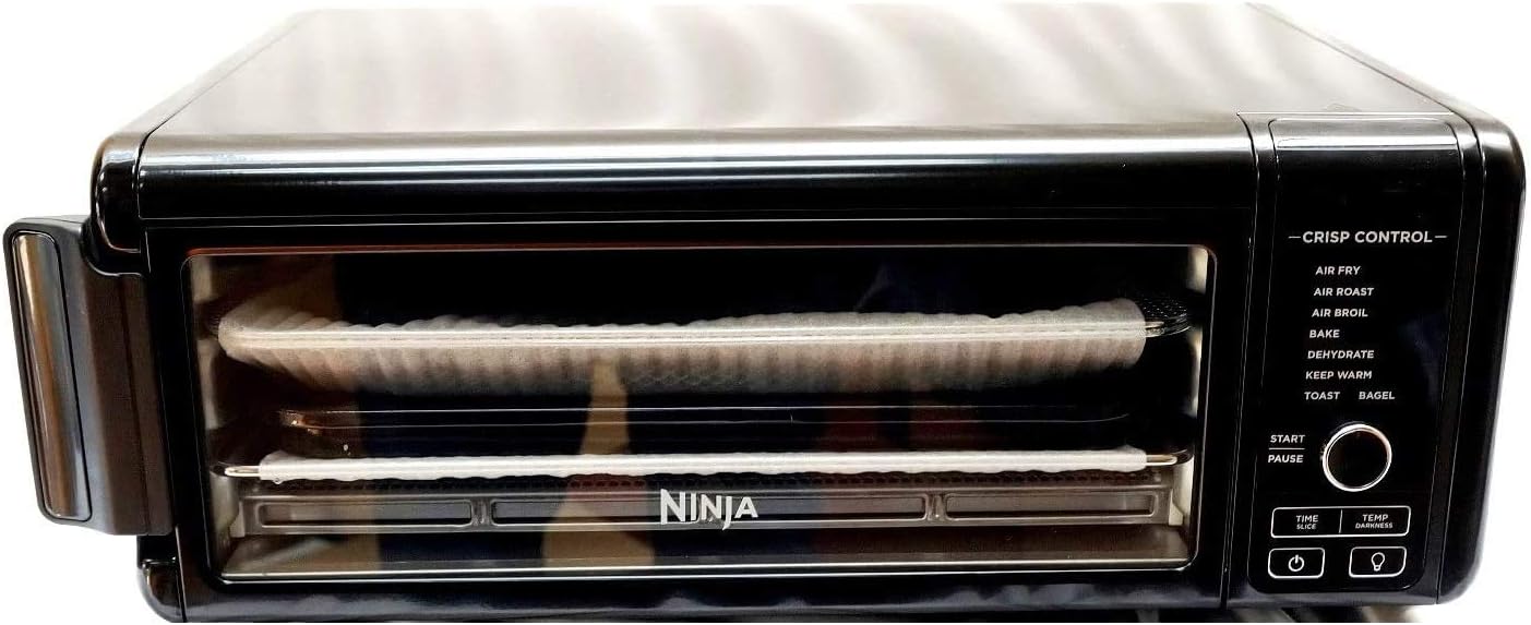 Ninja SP101 Foodi 8-in-1 Air Fry Large Toaster Oven Flip-Away for Storage Dehydrate Keep Warm 1800w XL Capacity Piano shiny BLACK (Renewed)