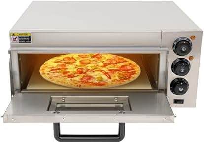 1800W Electric Pizza Oven Indoor Commercial Pizza Oven Countertop Pizza Maker Multipurpose Indoor Pizza Machine for Home Restaurants Bakeries – Adjustable Temp (122-662°F）-Makes 16 inch Pizzas