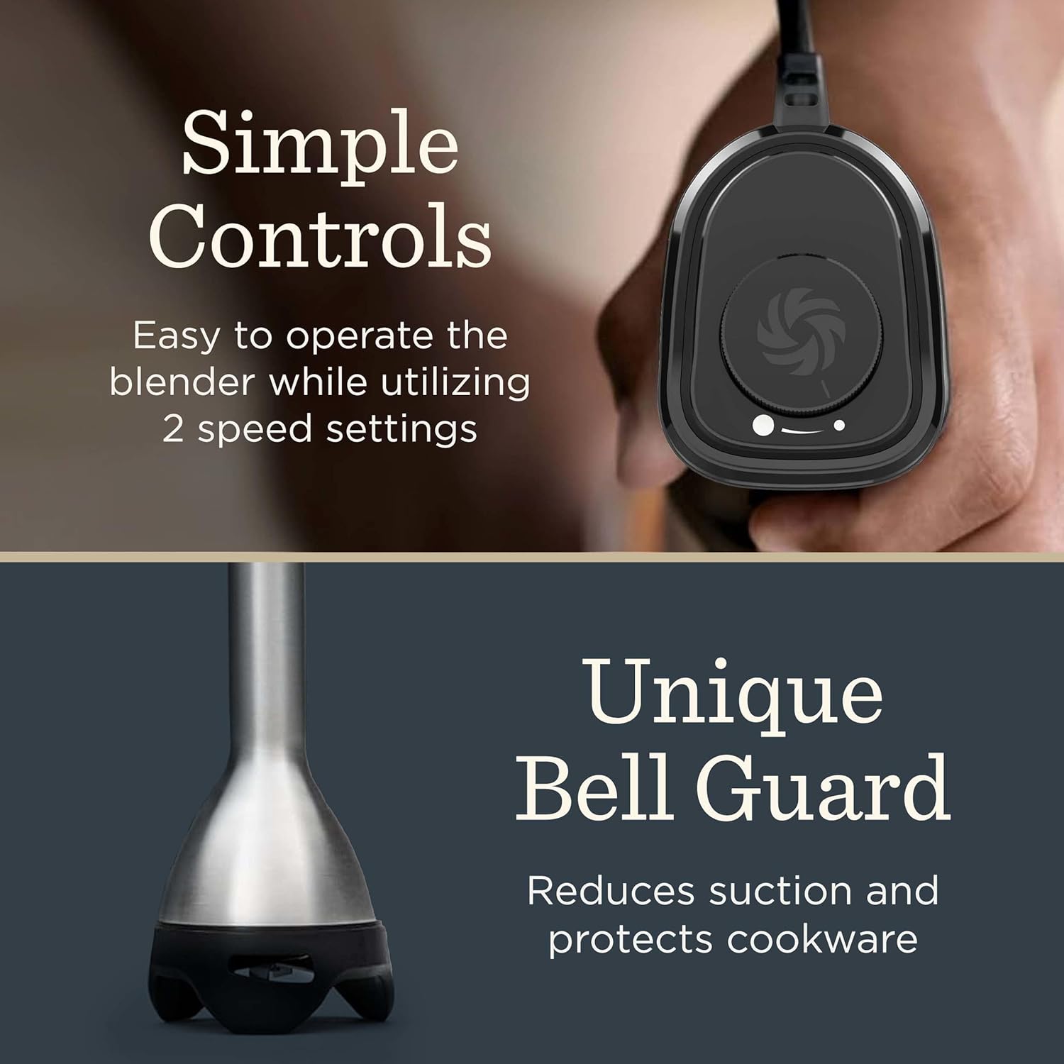 Vitamix 2-Speed Immersion Blender + Whisk Attachment, Professional-Grade Hand Blender with 350-Watt Motor and Stainless-Steel Blade, Black