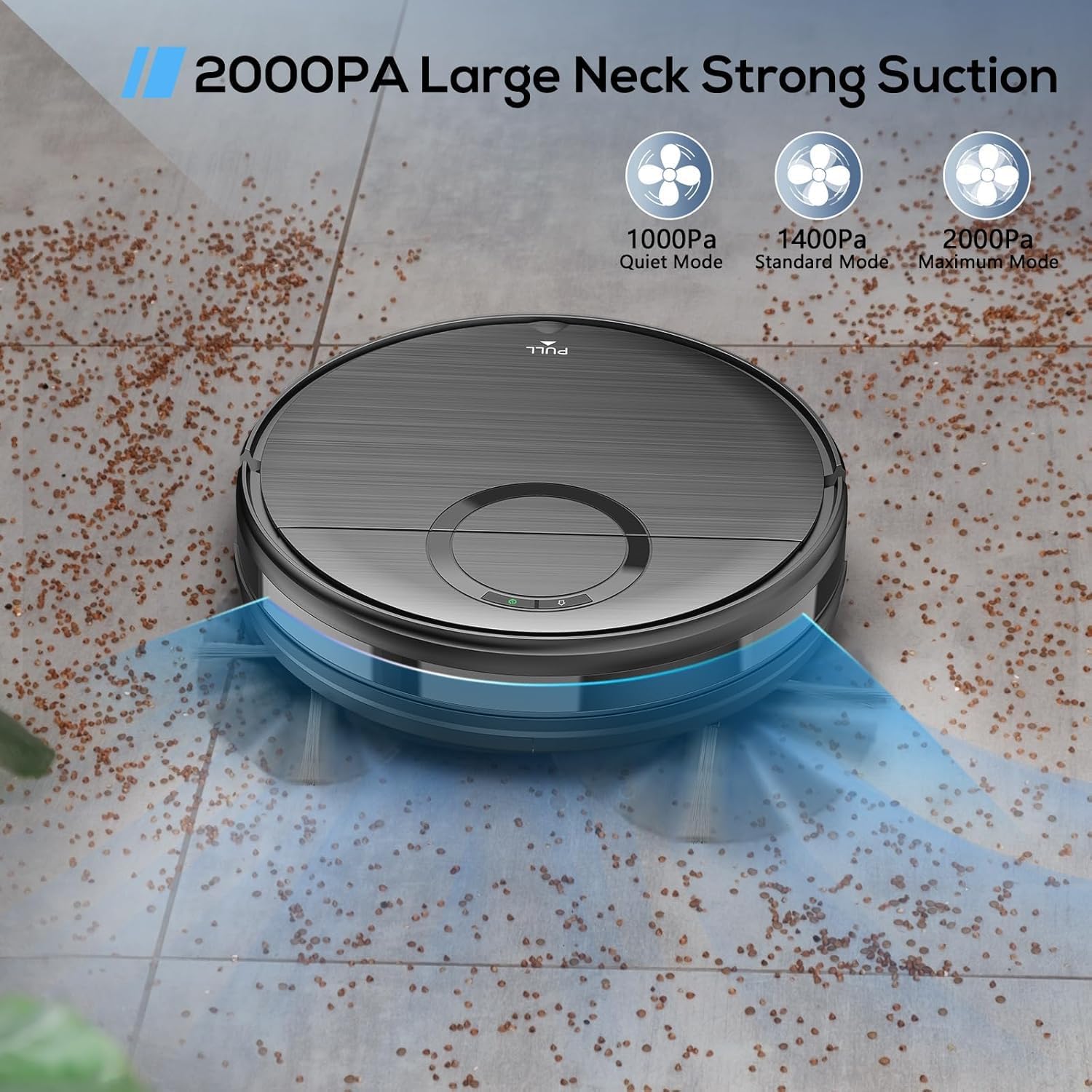 Robot Vacuum and Mop Combo, 2 in 1 Mopping Robot Vacuum Cleaner with Schedule, Wi-Fi/App/Remote, 2000Pa Max Suction, Self-Charging Robotic Vacuum, Slim, Ideal for Hard Floor, Pet Hair, Low-Pile Carpet