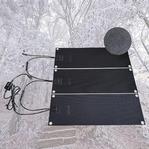 Efficient Heated Snow Melting Mats for Stairs & Driveway Entries - Premium Outdoor Winter Ice Melt Mats with Enhanced Non-Slip Grip, 10 * 48in (25.4 * 121.9cm) 4Pcs