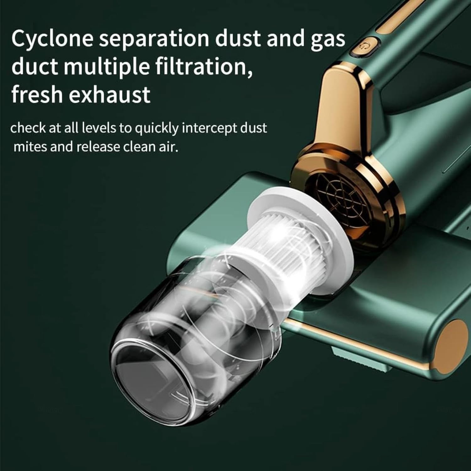 Bed Vacuum Cleaner Uv Sanitizing, 3-in-1 Wireless Bed Vacuum and Sterilizer 14kpa Super Suction Matress Vacuum Effectively Clean Up Bed, Pillows, Carpets, Etc,Green