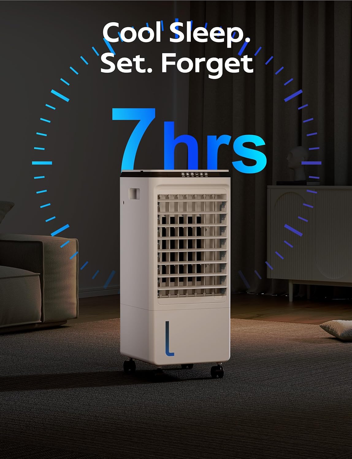 Windowless Portable Air Conditioner for Room, Evaporative Air Cooler w/7H Timer, 4 Modes & 3 Speeds, Swamp Cooler air conditioner with remote, Portable ac Unit no Window no Hose Needed, Pearl