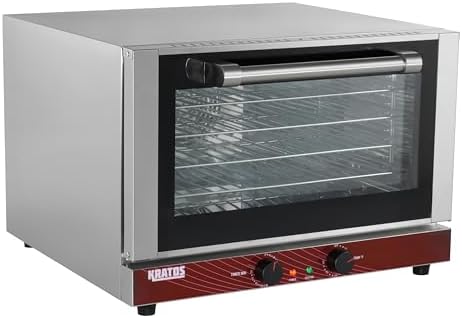 Kratos Commercial Countertop Oven | Half-Size Electric Convection Oven | Holds Four Half Size Sheet Pans | 1.5 Cubic Ft. | ETL Certified | 120V, 1600W (29M-002)