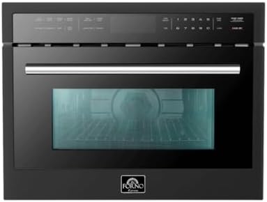 FORNO Oliena Espresso Black 24″ 1750 Watt Compact Oven & 1000 Watt Microwave, 1.6 cu. ft.