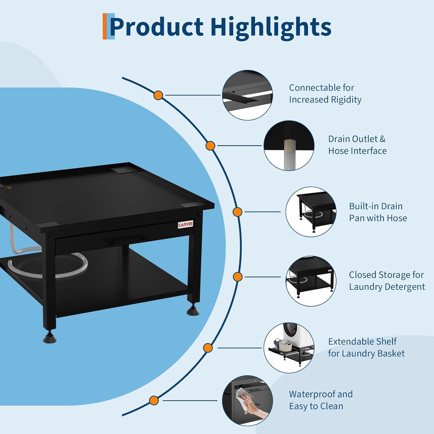 Heavy Duty Laundry Pedestal Stand for Washer and Dryer – 24