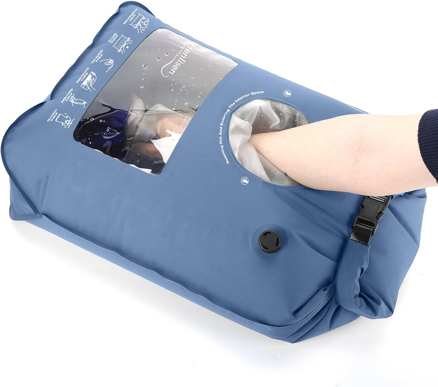 Wash Bag Portable Washing Machine for Camping Travel Laundry Washing Bag Baby Clothes Manual Washer Dry Bags Self-sufficient Hand Wash Clothes for Outdoor Traveller RV Backpacking Adventures Essential