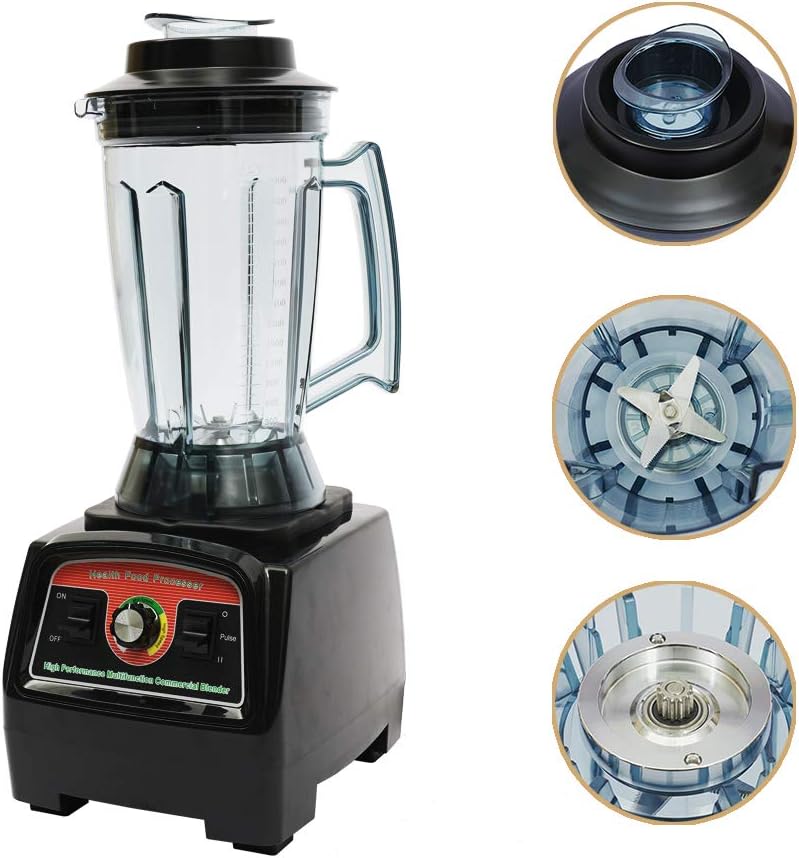 Commercial Blender, 132 Oz Professional Countertop Blender 2800 Watt Base, High Performance Ice Crusher - Large Smoothie Blender, Food Processor Frozen Fruit or Hot Soups Shakes, BPA-Free Jar