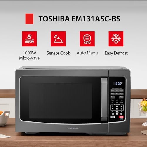 TOSHIBA EM131A5C-BS Countertop Microwave Ovens 1.2 Cu Ft, 12.4