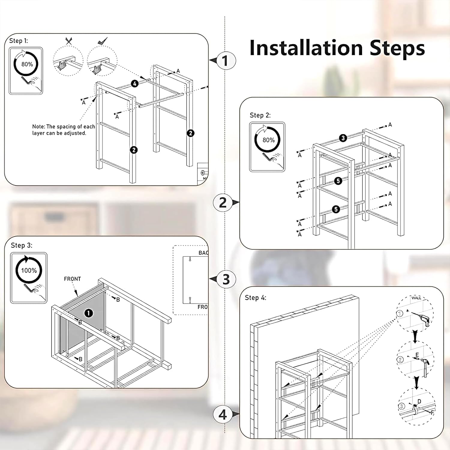 Washer Dryer Stacking Rack, 771lbs Capacity Heavy Duty Washer and Dryer Stacking Stand, 3 Adjustable Height Washing Machine Shelf forLaundry Rooms Bathrooms Balconies (White)