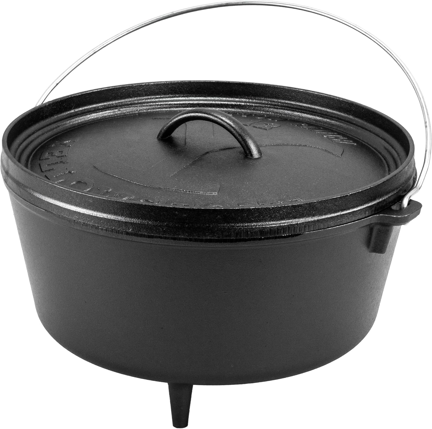 Lodge Pre-Seasoned Yellowstone Stamped Cast Iron Cookware - Use in the Oven, on the Stove, on the Grill, or Over a Campfire - Power Y 8 Quart Dutch Oven