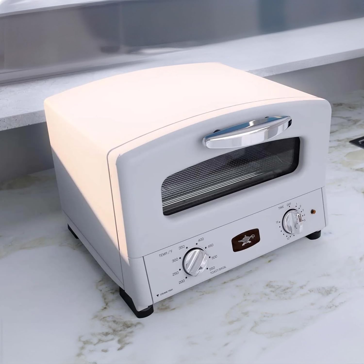 Countertop Toaster Oven, Compact Kitchen Appliance with Graphite Heating Technology, Eggshell White