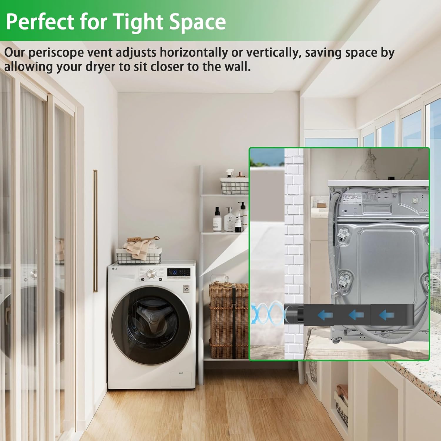 UD48S 4 Inch Stainless Steel Telescoping Dryer Vent Kit, 17.7