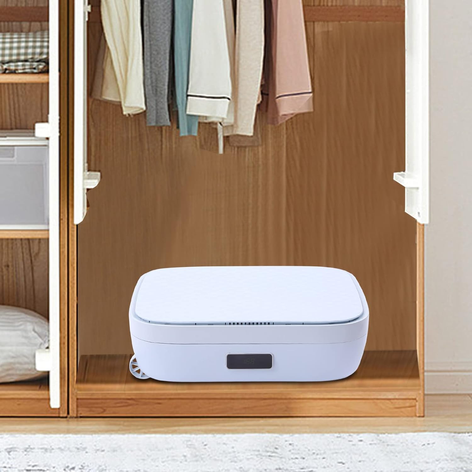 Portable Clothes Dryer, 110V 850W Electric Mini Quick Drying Clothes Machine, Folding Wardrobe Dryer with One Shelf for Apartment, RV, or Other Compact Space, 21 * 14 * 50 Inch