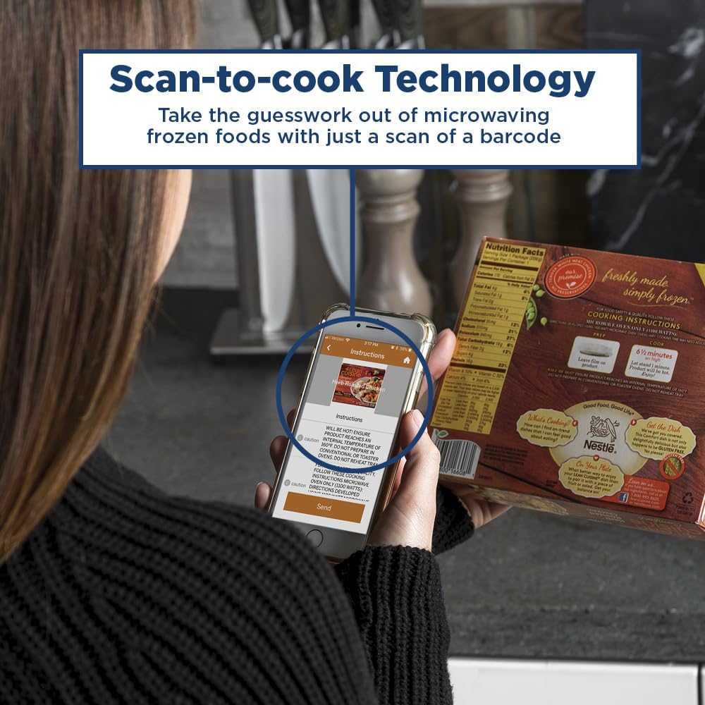 GE Smart Countertop Microwave Oven | Complete with Scan-to-Cook Technology and Wifi-Connectivity | 0.9 Cubic Feet Capacity, 900 Watts | Smart Home & Kitchen Essentials | Stainless Steel