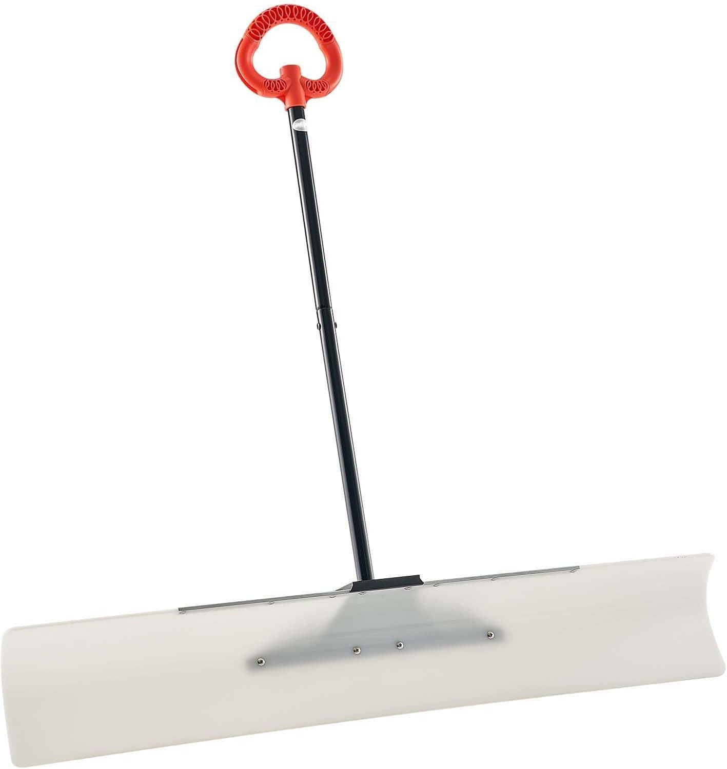 Snow Pusher Shovel 48in Heavy Duty - Ergonomic Snow Plow for Driveway & Sidewalks - Wide Blade Snow Removal Tool with Metal Edge & Anti-Slip Grip
