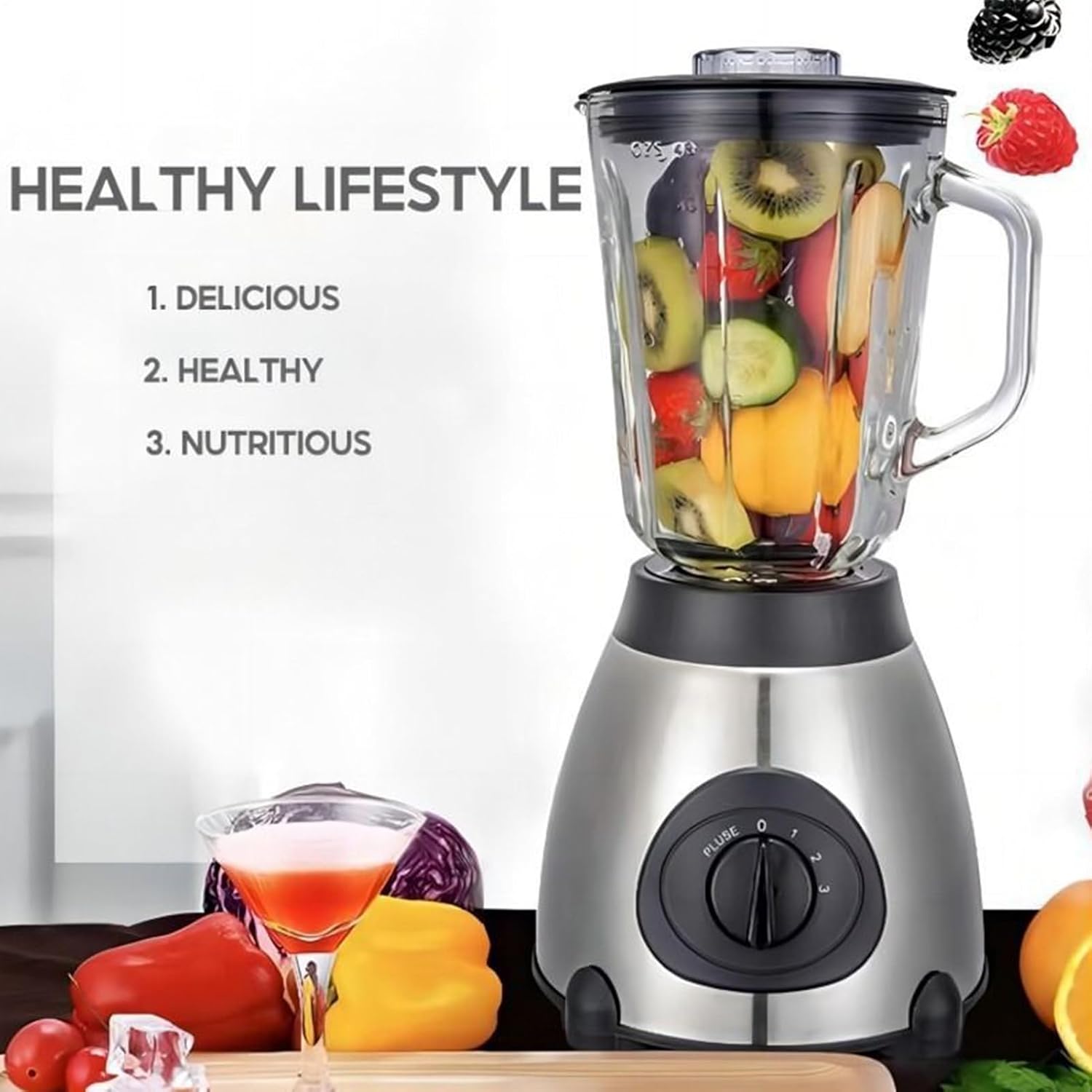 Blender For Smoothies -18.5 * 38cm, Countertop Blenders, To-go Cup | Food Processor Seasoning Maker | Food Blender | Ice Crushing, Fruits, Self-Cleaning, Speed Adjustable