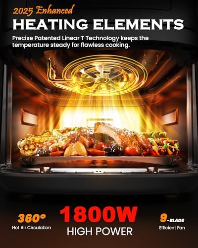 Nuwave Brio Plus 6-in-1 Air Fryer, 7-Qt Large Capacity, 50°F–400°F Precise Temp Control, Non-Toxic PFAS-Free Nonstick, Air Fry, Bake, Roast, Toast, Dehydrate, Reheat, 100 Presets, Dishwasher Safe